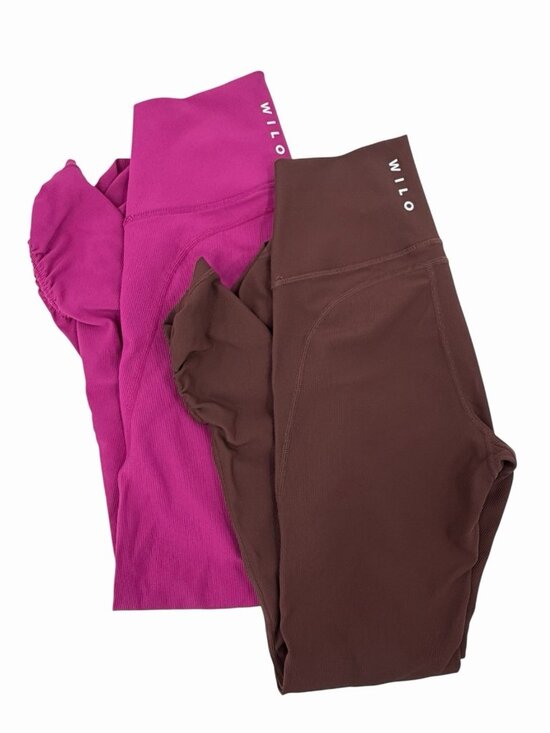 Wilo Pants - WILO Women s Lot/2 Ribbed High Rise Athletic Leggings XS
